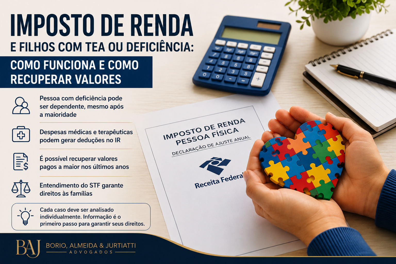 Imposto de Renda e Filhos com TEA ou Deficiência: Como Funciona e Como Recuperar Valores Pagos a Maior